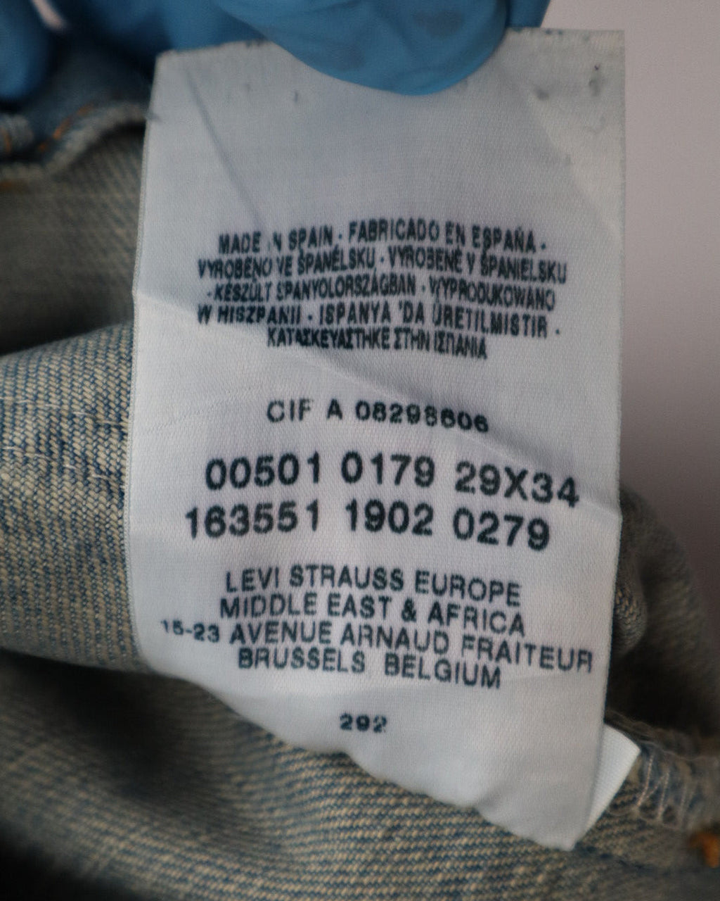 Jean Levi's 501 bleu clair patine