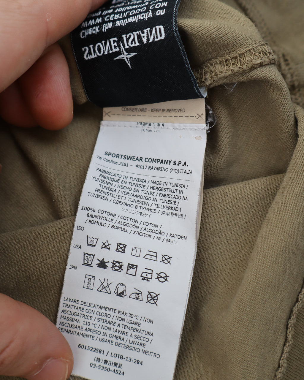 T-shirt Stone Island kaki grisé
