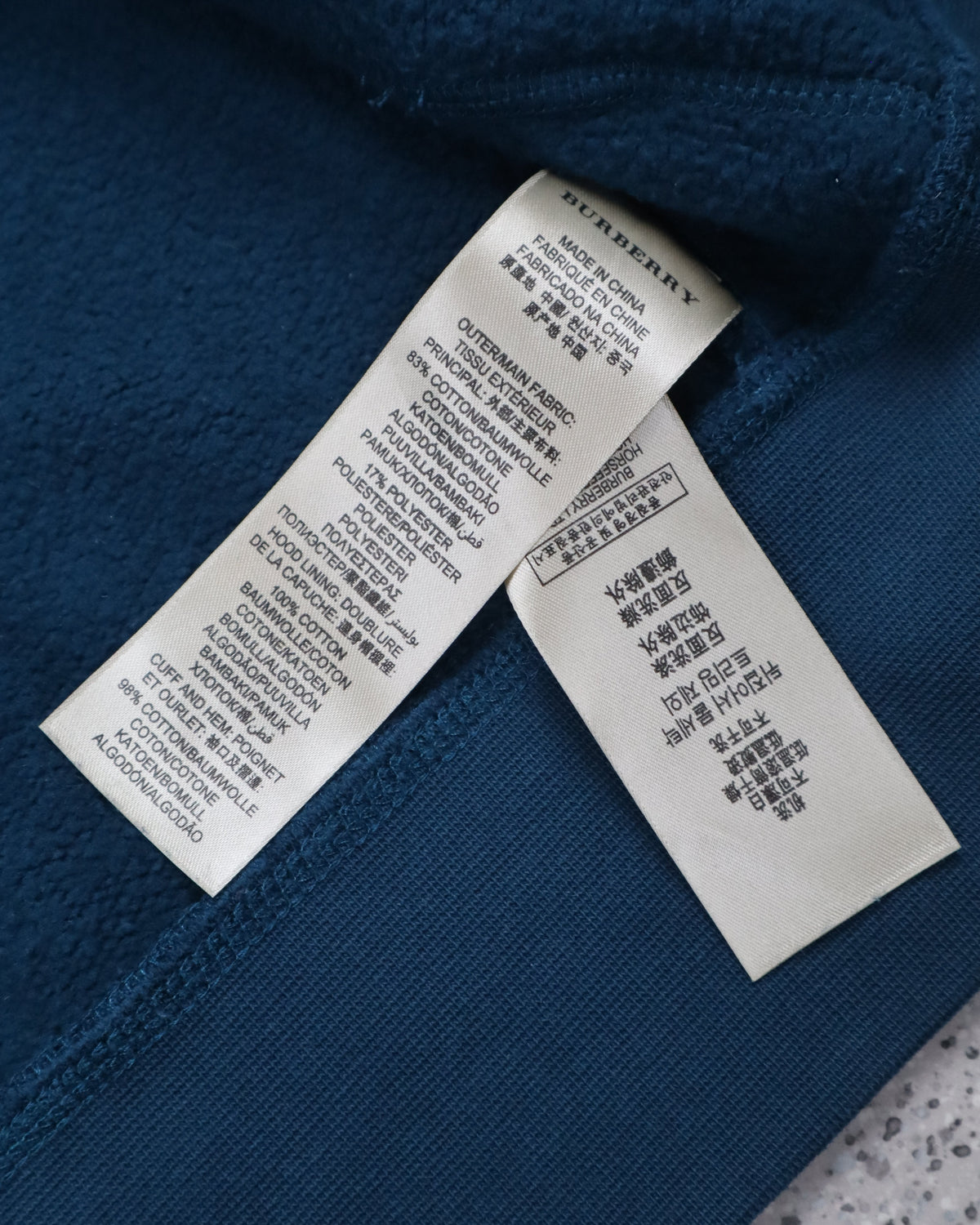 Gilet à capuche Burberry Equestrian Knight bleu